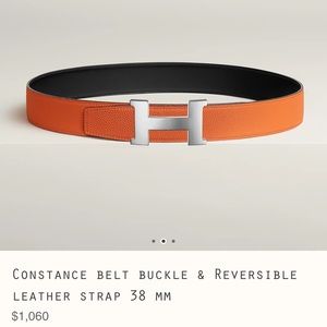 Hermes Constance Belt Buckle and Reversible Leather Strap 38MM